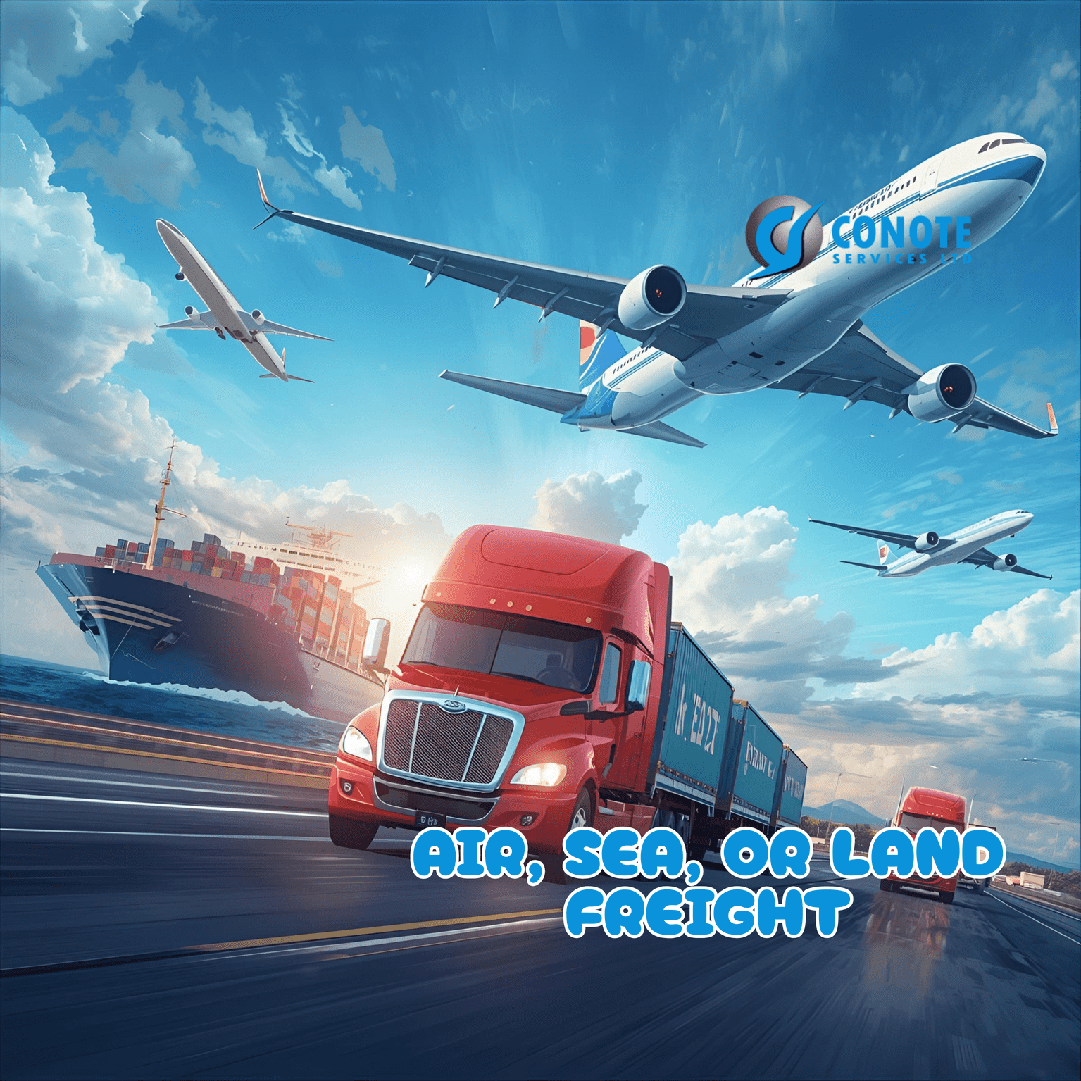 air- sea- land freight